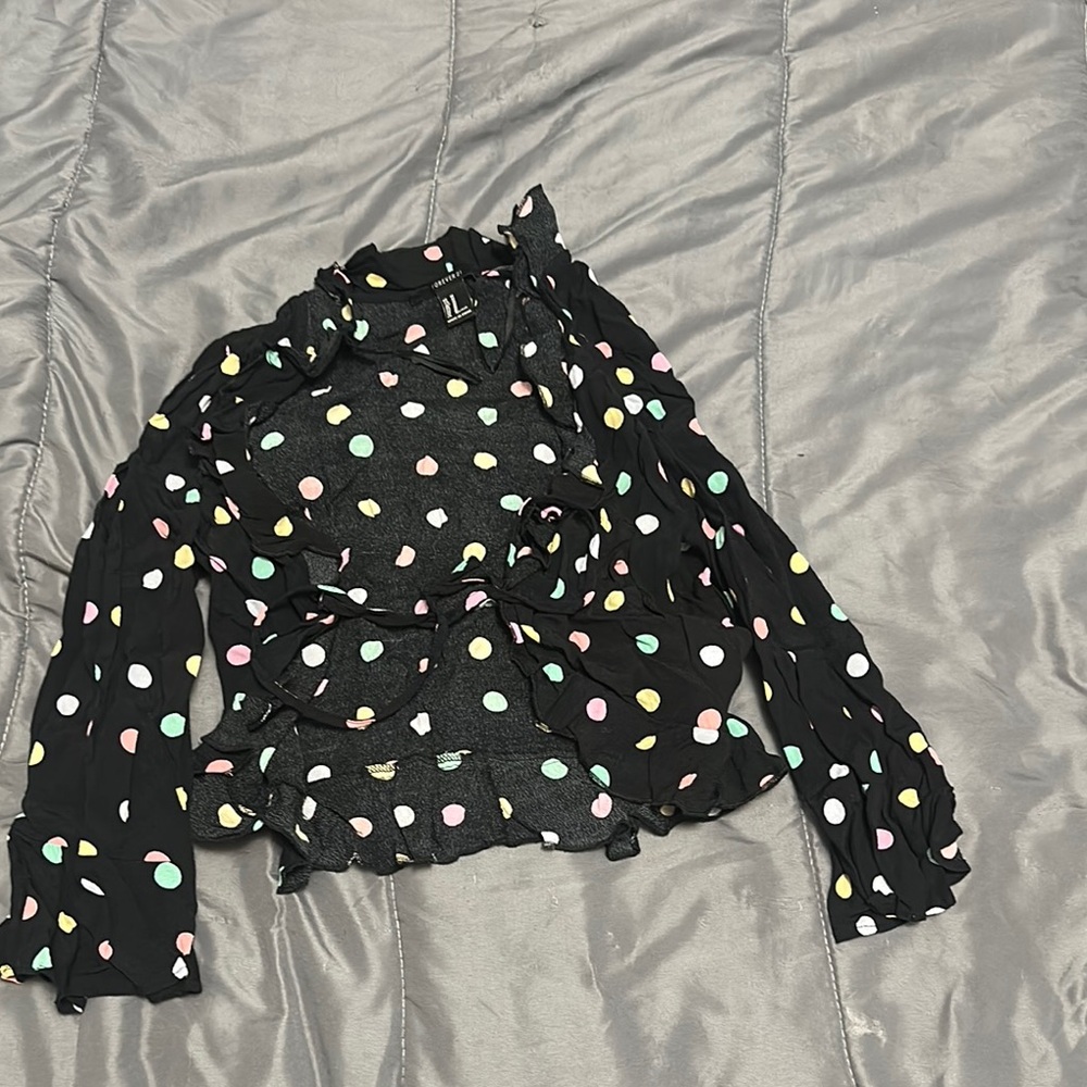 Forever 21 Black Polka Dot Wrap